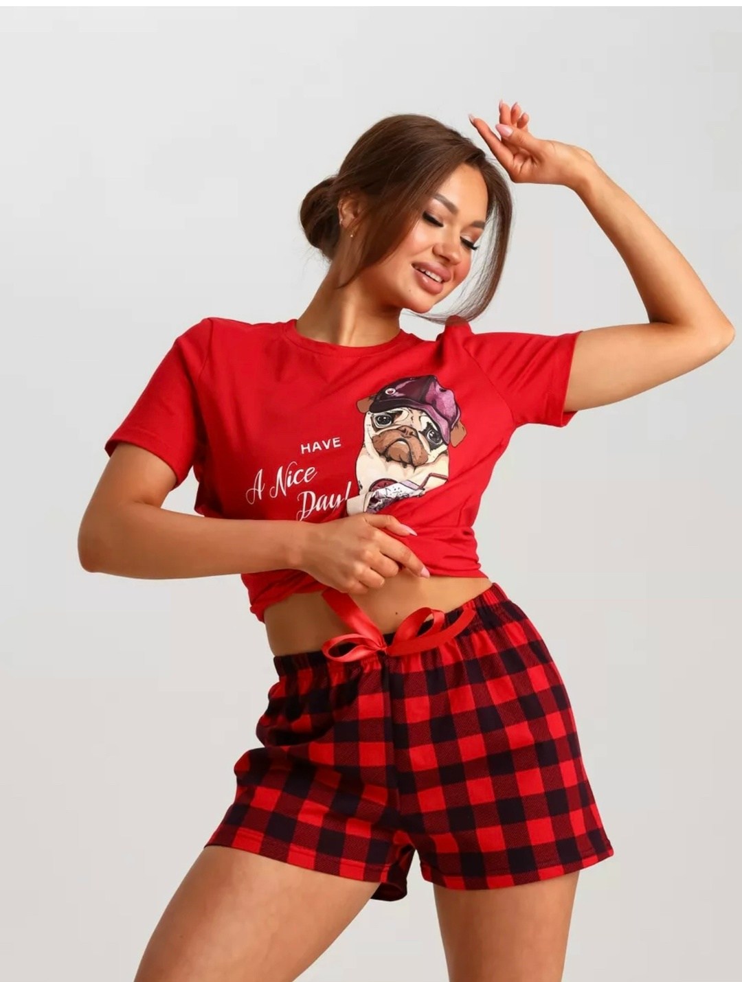 пижама женская с шортами modellini 1604,пижама женская с шортами,пижама женская,пижама с шортами,женская пижама с футболкой и шортами