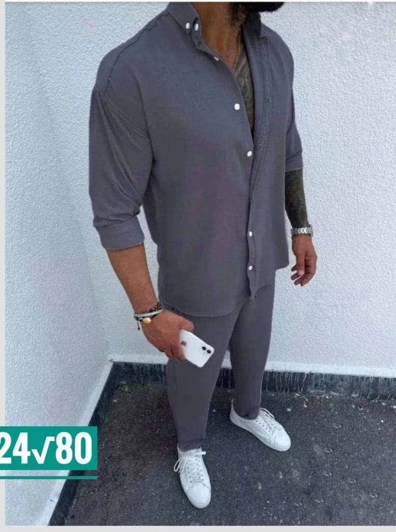 мужской костюм двойка рубашка и штаны весна лето,мужской костюм двойка рубашка,костюм двойка мужской,комплект брюки и рубашка мужская,костюм с рубашкой