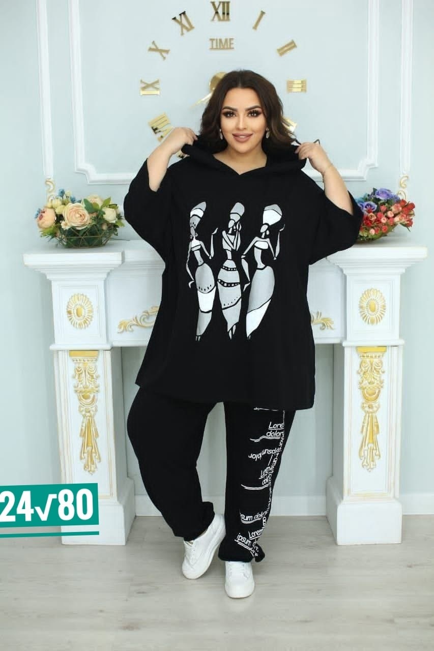 туника большие размеров,комплект одежды,туника с капюшоном женская,одежда больших размеров,кофта женская