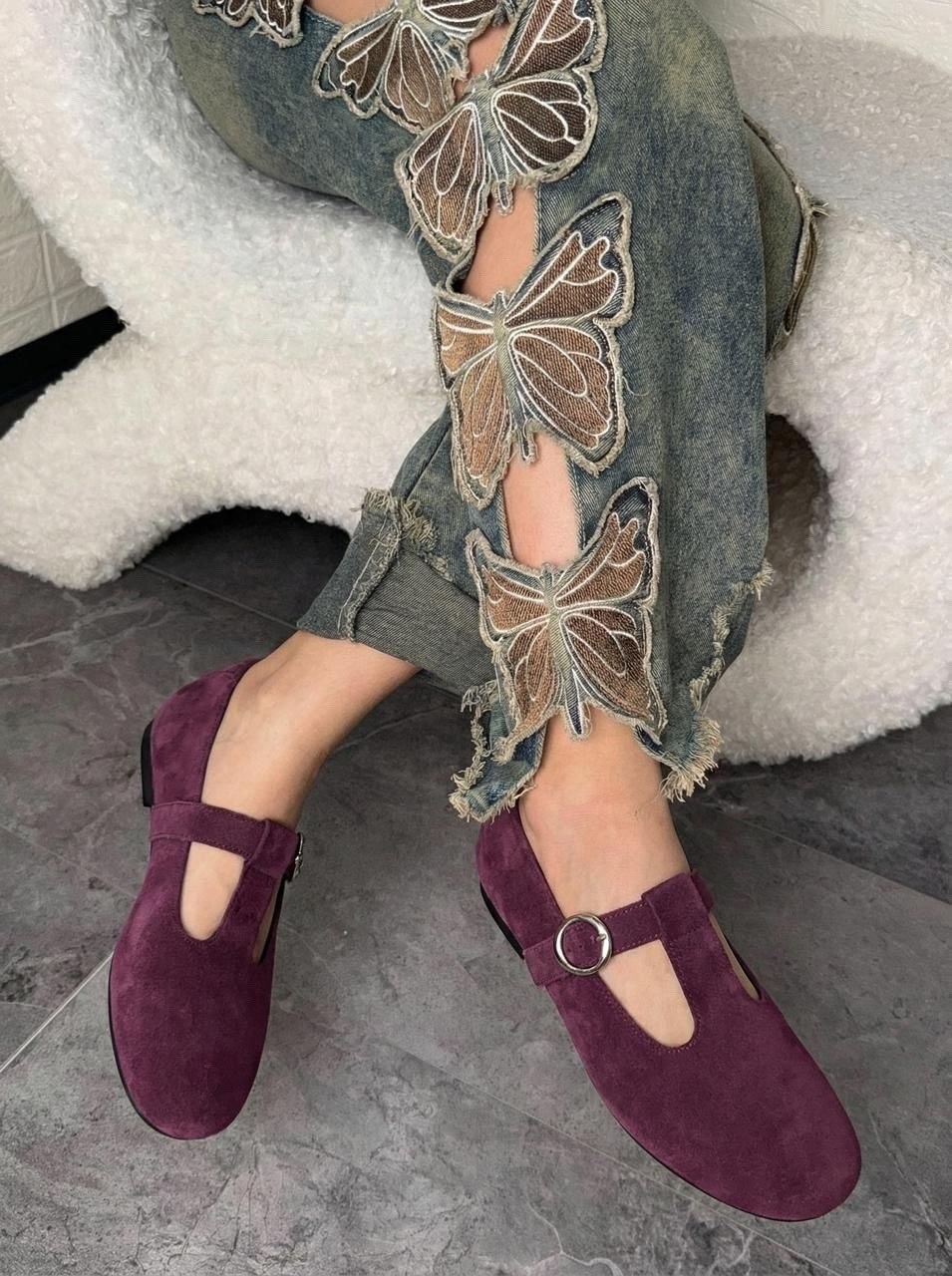 , женская,замшевые балетки,модная женская ,стильные туфли