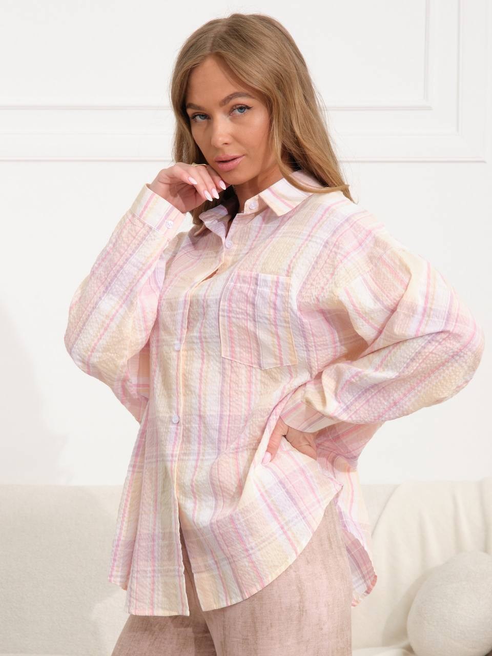 рубашка женская,рубашка стильная,рубашка,женская рубашка в клетку,рубашка оверсайз в клетку