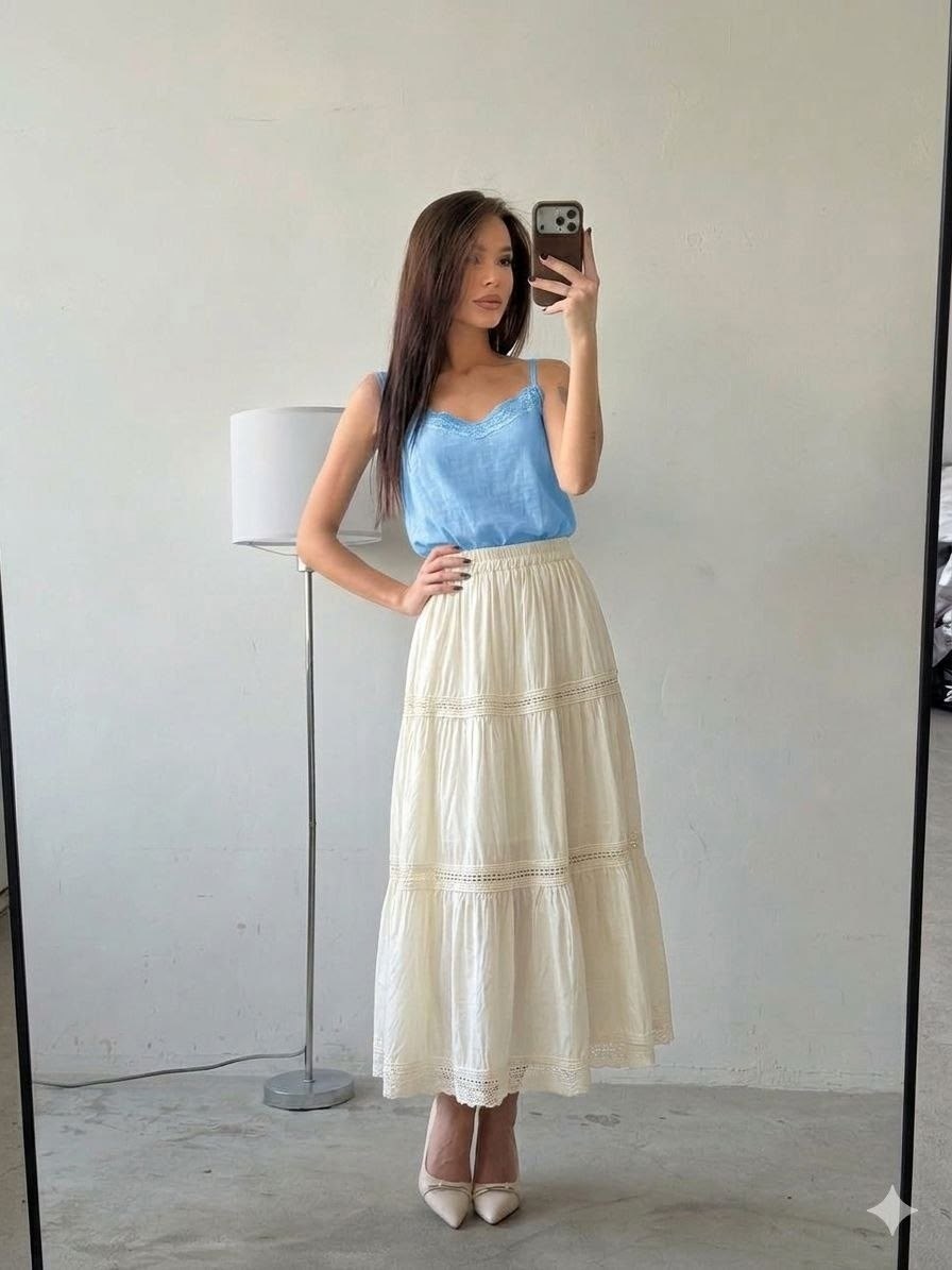 белая юбка,юбка с оборками,юбка,юбка макси,длинная юбка