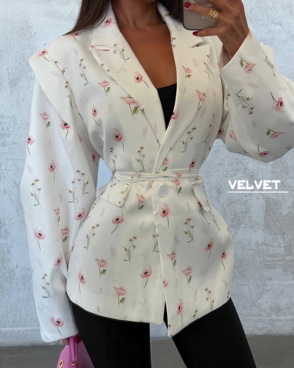пиджак белый женский,женский пиджак,пиджак,пиджак оверсайз с цветочным принтом leroy style