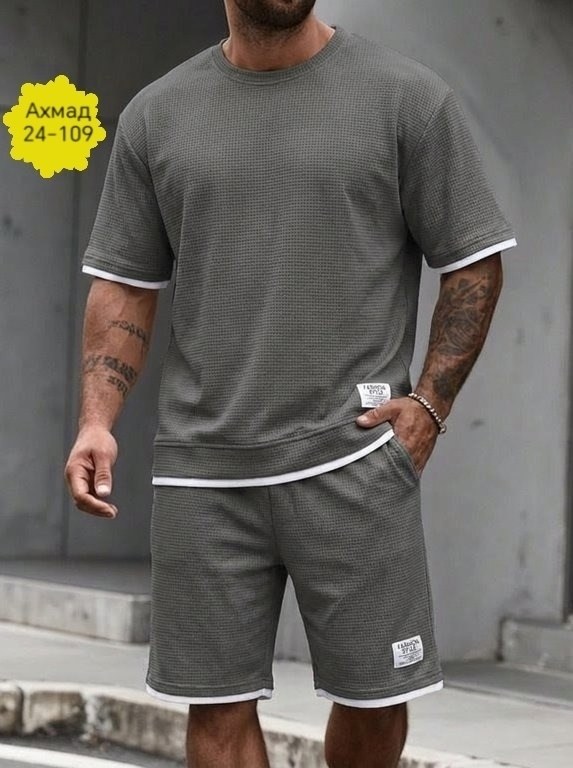 комплект одежды,мужские комплекты,мужская мода,костюм спортивный летний с футболкой и шортами,костюм с шортам
