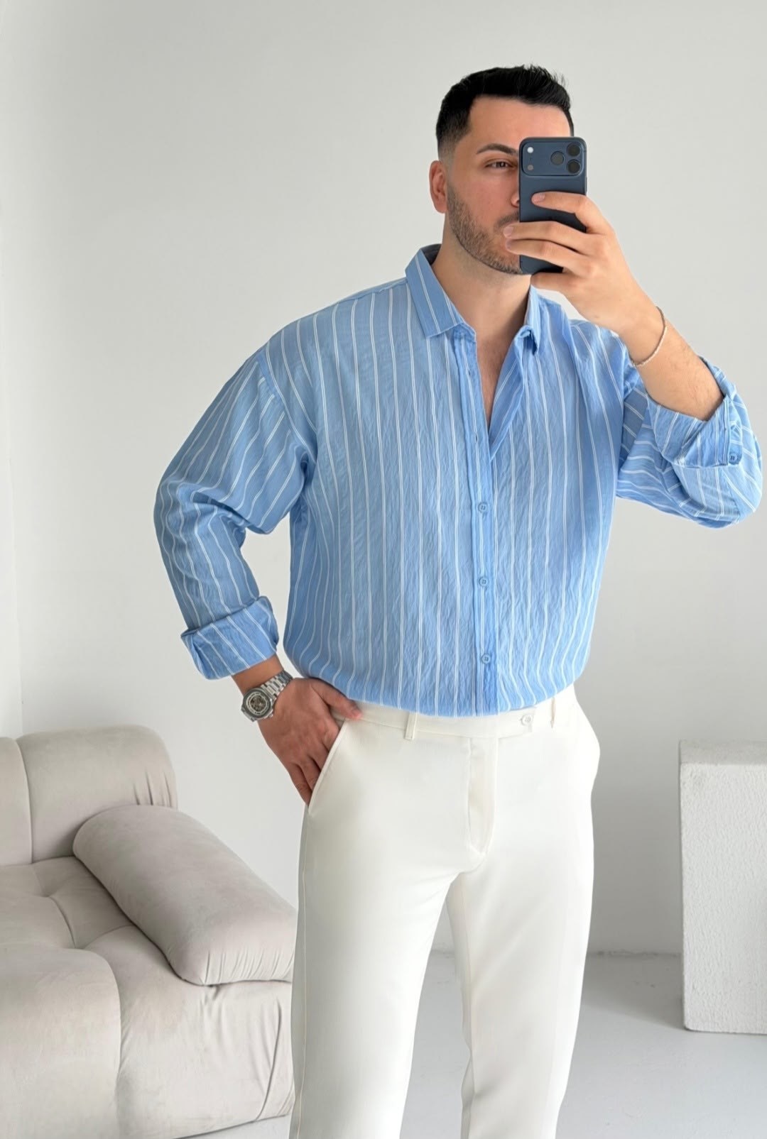 keten gömlek,рубашка в полоску,мужская мода,мужская рубашка в полоску с длинным рукавом,повседневная рубашка в полоску