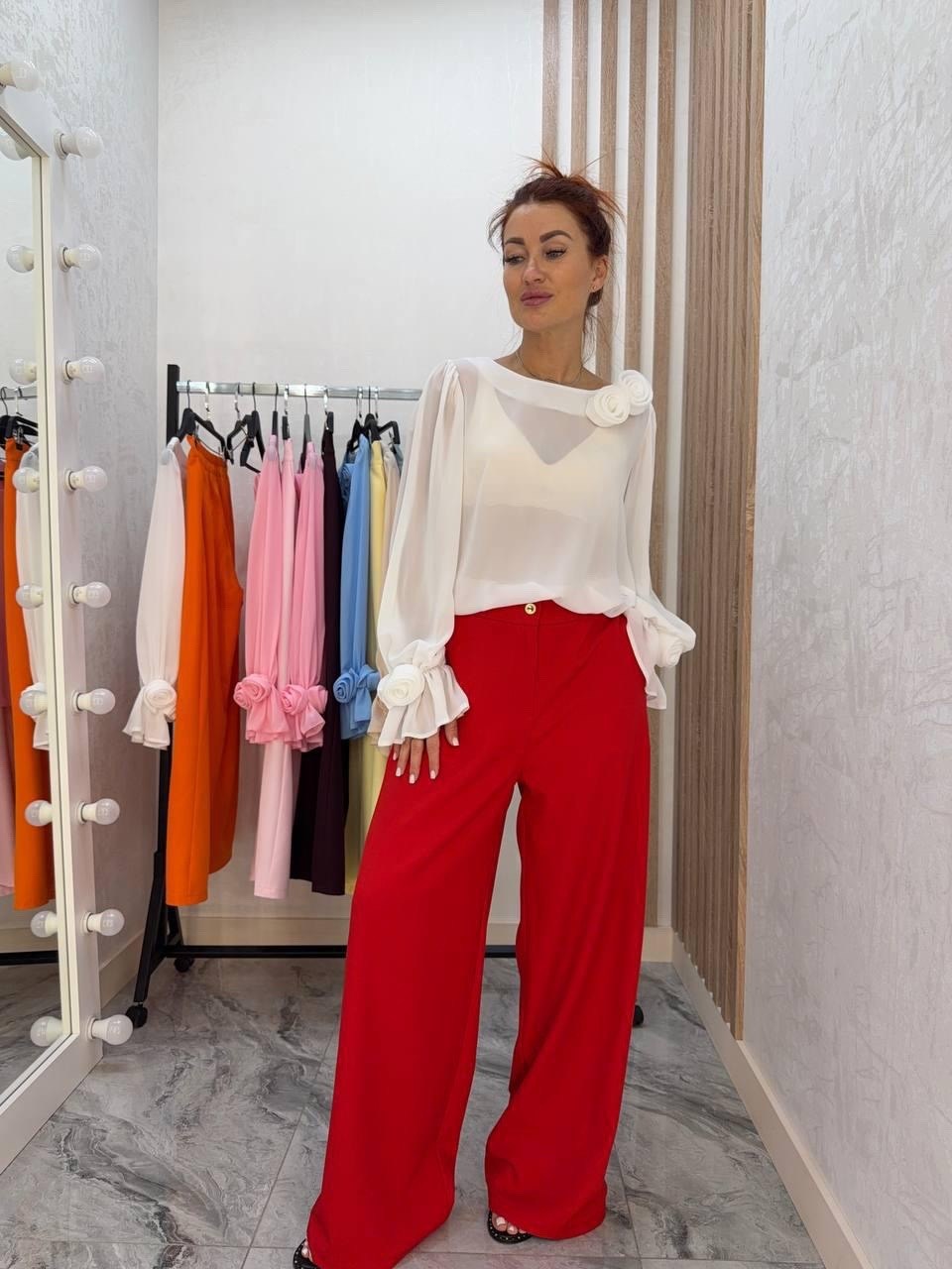 женская блузка,блуза женская,образ с брюками палаццо,блуза шифон,блузка и брюки