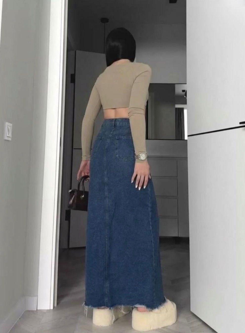 длинная джинсовая юбка,длинная джинсовая юбка с разрезом,юбка джинсовая макси,джинсовая юбка,юбка джинсовая длинная с разрезом bymollimo