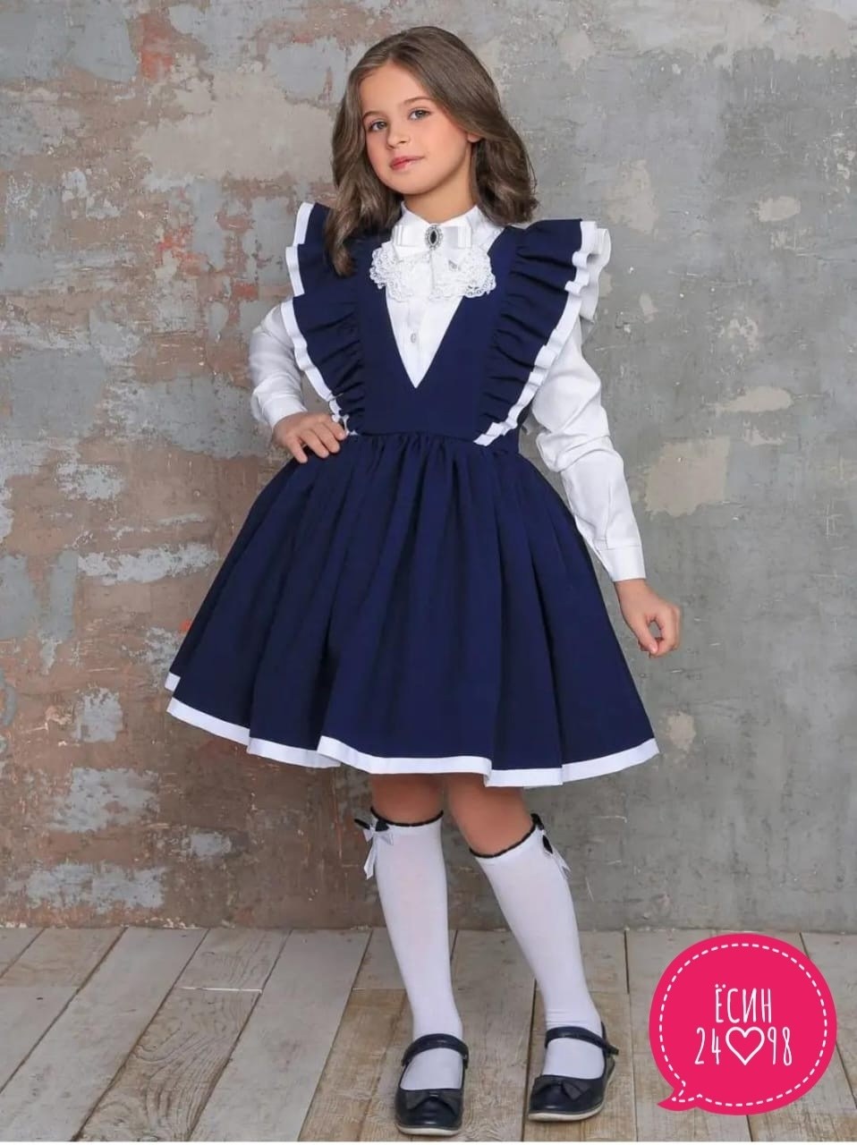 школьный сарафан с крылышками леди цвет темно синий арт 89002,сарафан нарядный школьная форма laura with love,сарафан школьный для девочек,сарафан для девочек школьный нарядный,школьный сарафан с крыл