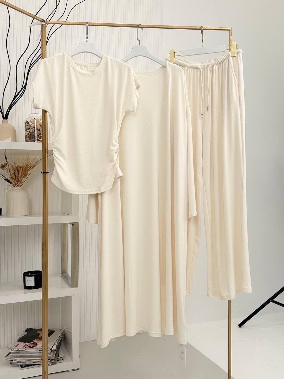 костюм с брюками палаццо,костюм тройка женский,женские костюмы,брючный костюм,костюм тройка с кардиганом