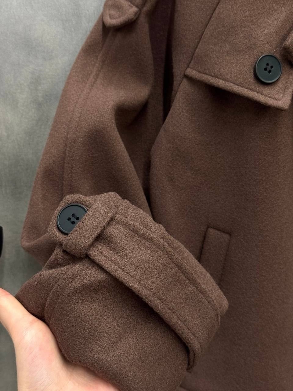 taruxy модное двубортное шерстяное пальто для офиса,короткое пальто,шерстяное пальто,пальто короткое оверсайз,пальто женские