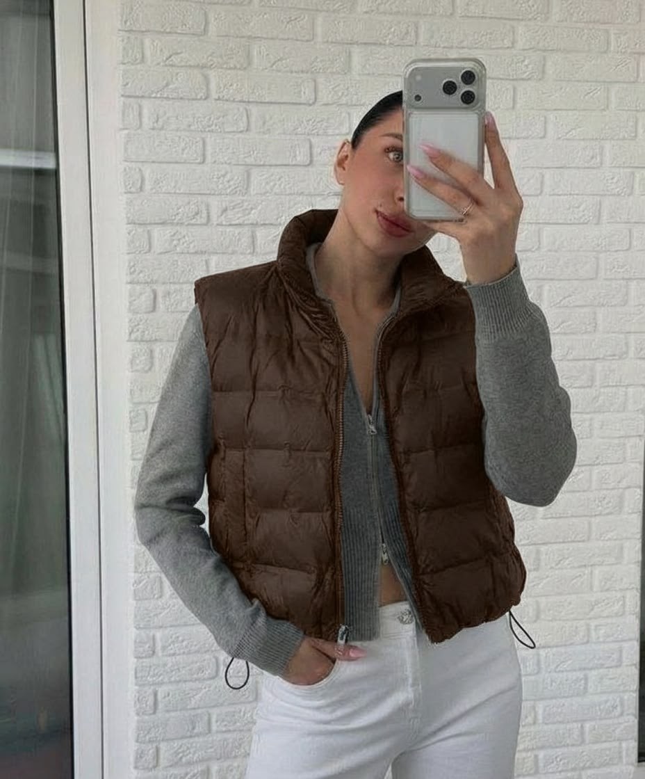 жилетка женская,жилетка укороченная,теплый жилет,жилет женский,жилет