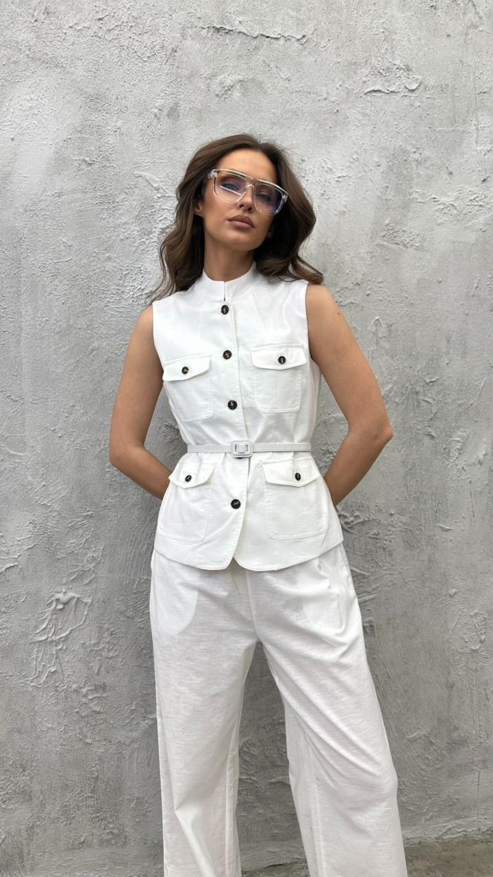 жилетка женская,жилет льняной,жилет из льна,белый жилет,жилет