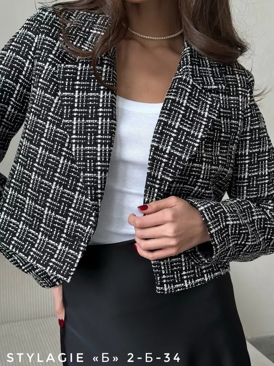 пиджак твидовый укороченный жакет mai name,твидовый жакет укороченный пиджак erden brand,твидовый жакет черный укороченный,твидовый жакет,пиджак твидовый укороченный