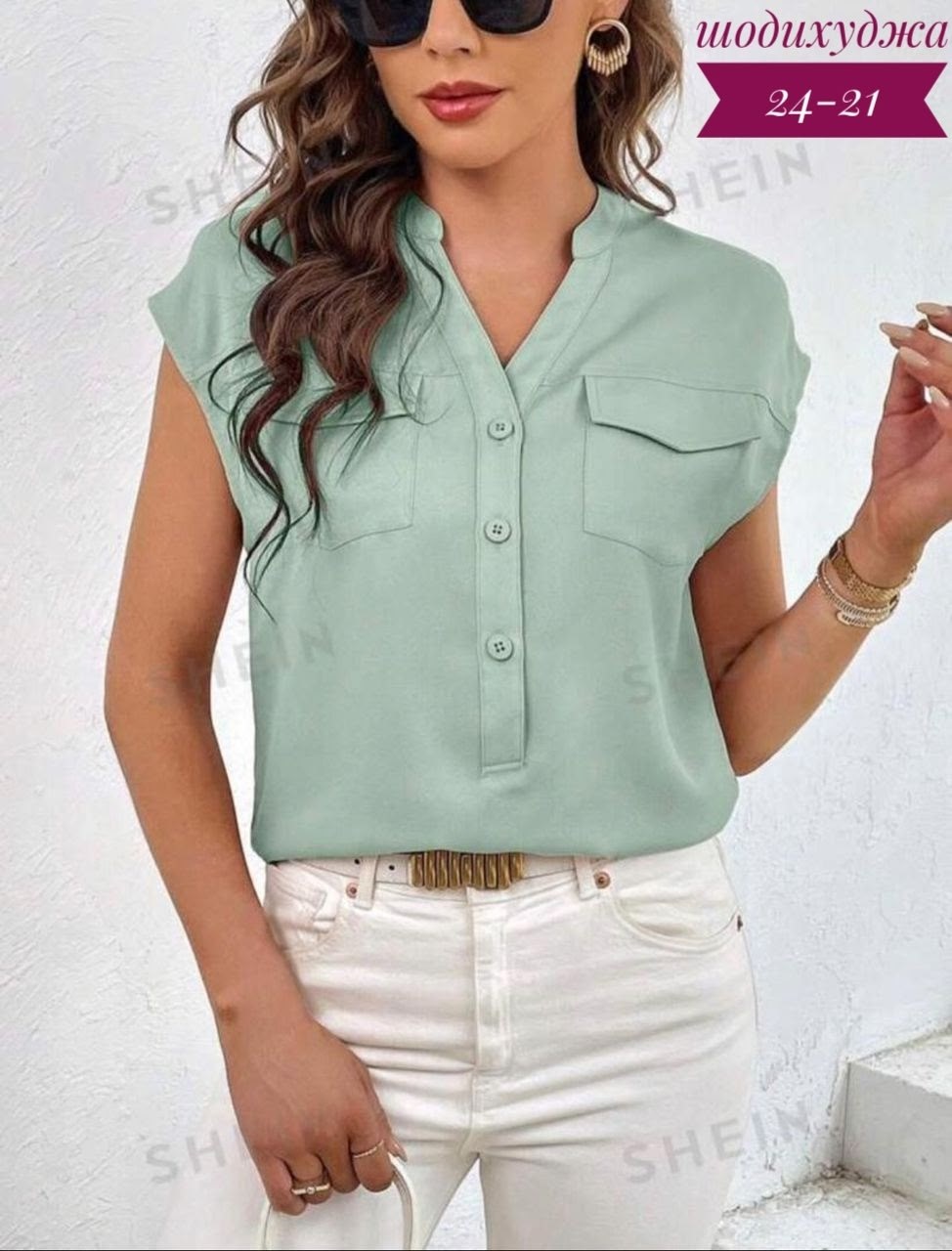 женская повседневная блузка,блузка женская,блузка стильная,летняя блузка,блузка с карманами