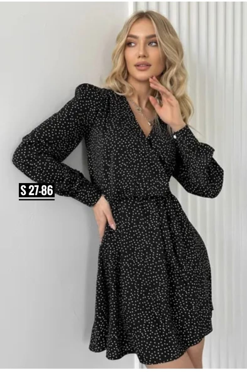 платье женское,платье,стильное платье,платье черное в горошек,платье черное в горох