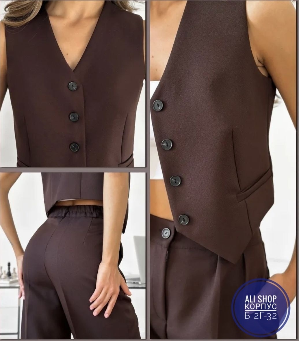 классические брюки,брюки палаццо с классической жилеткой образ,костюм классический с жилетом и брюками палаццо,брючный костюм,брючный костюм с жилеткой