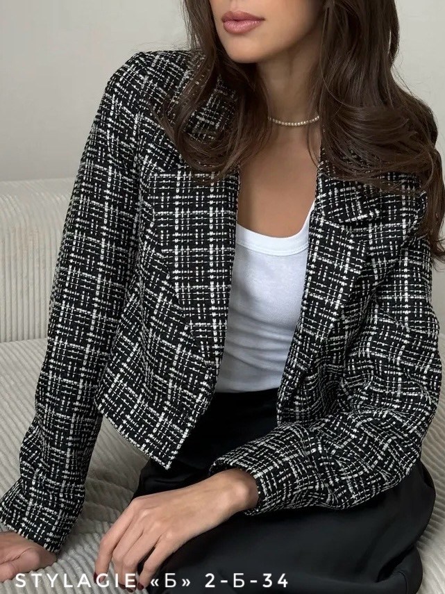 пиджак твидовый укороченный жакет mai name,твидовый жакет укороченный пиджак erden brand,твидовый жакет черный укороченный,твидовый жакет,пиджак твидовый укороченный