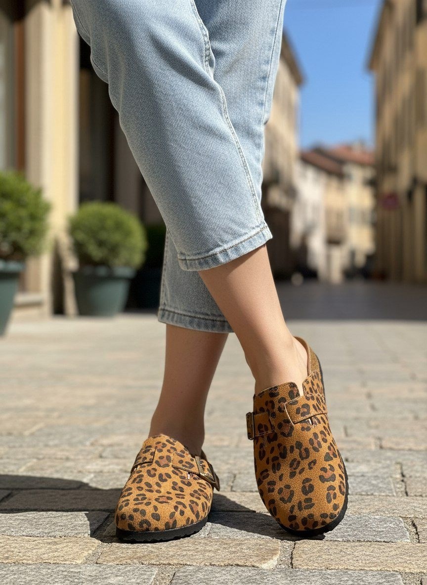 ,сабо женские,леопардовые сабо,леопардовые лоферы,тапочки модные