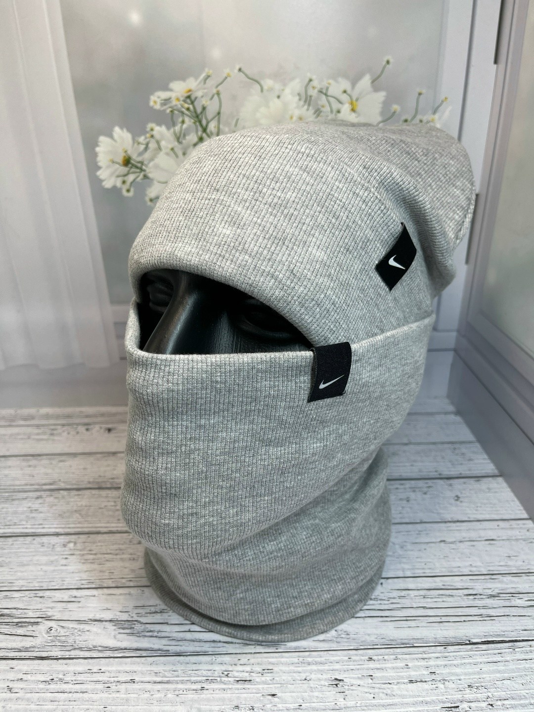 комплект мужская шапка и снуд,шапка со снудом мужская,шапка со снудом демисезонная,шапка бини nike со снудом комплект зимняя осенняя,шапка и снуд зимняя бини демисезон комплект nike