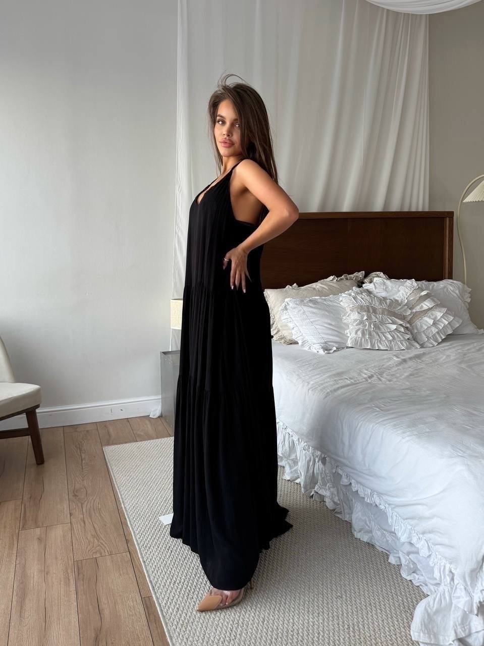 сарафан белый,сарафан длинный,сарафан на тонких бретелях,платье летнее,сарафан