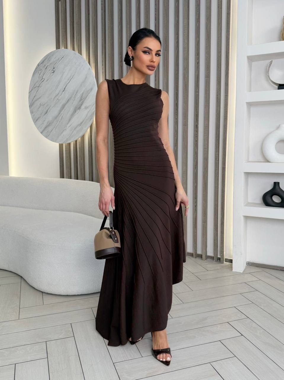 платье,женское платье,платье коричневое,платье миди