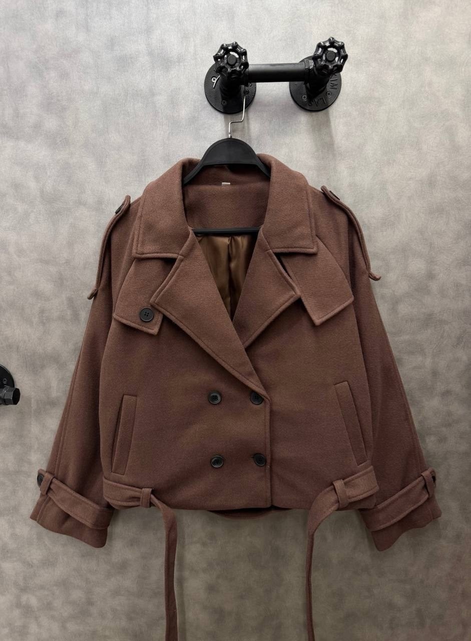 taruxy модное двубортное шерстяное пальто для офиса,короткое пальто,шерстяное пальто,пальто короткое оверсайз,пальто женские