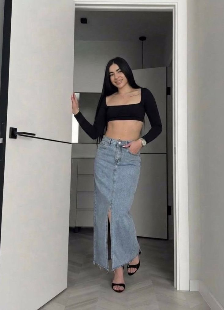 длинная джинсовая юбка,длинная джинсовая юбка с разрезом,юбка джинсовая макси,джинсовая юбка,юбка джинсовая длинная с разрезом bymollimo