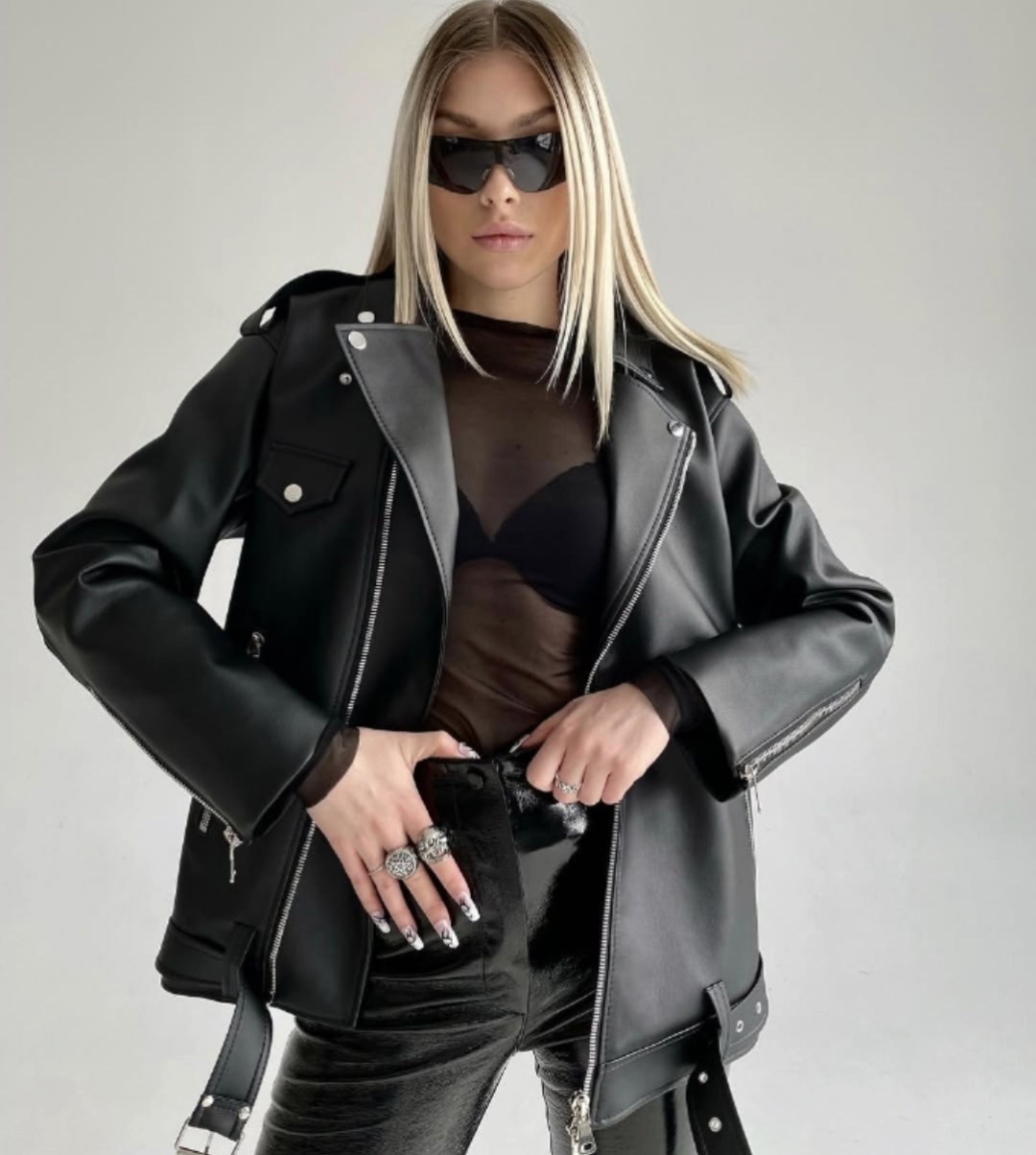 куртка косуха h&f b женская оверсайз арт: 28918766,куртка косуха женская,куртка косуха женская оверсайз,куртка кожаная косуха oversize,куртка косуха