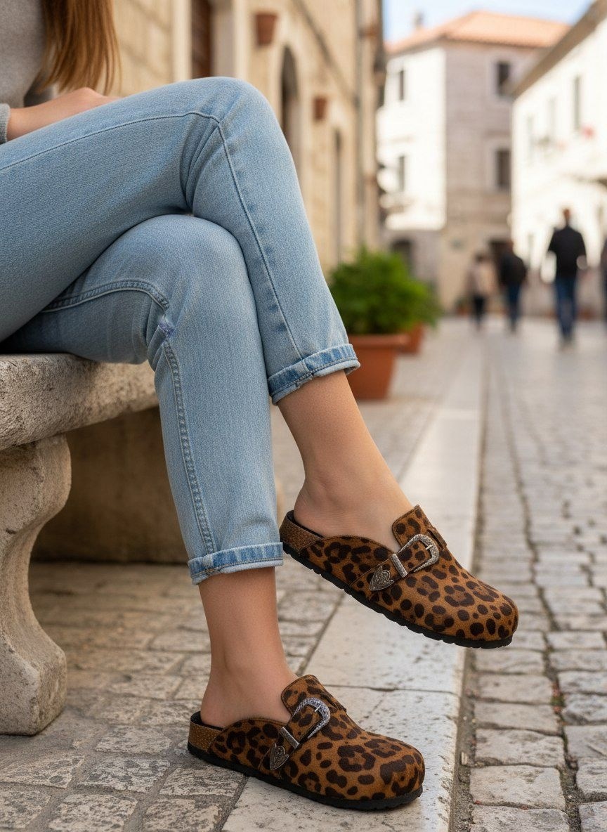 ,сабо женские,леопардовые сабо,леопардовые лоферы,тапочки модные