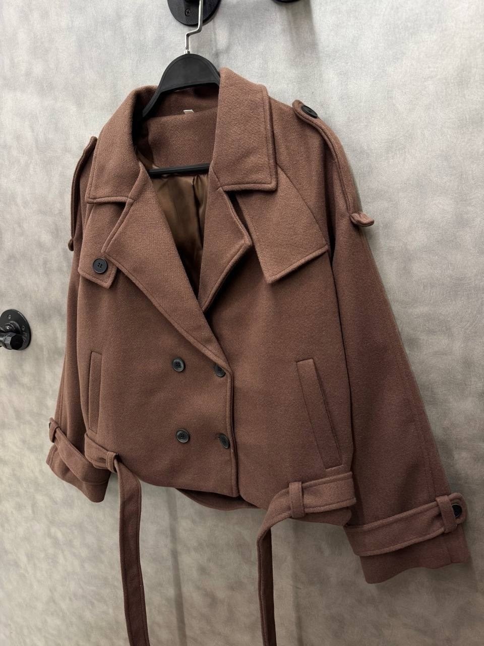 taruxy модное двубортное шерстяное пальто для офиса,короткое пальто,шерстяное пальто,пальто короткое оверсайз,пальто женские