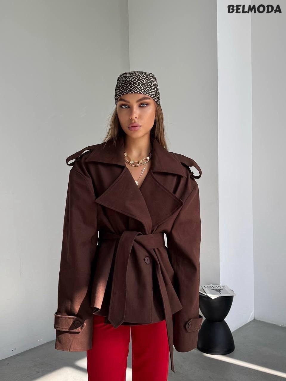 тренч с поясом,женский тренч,куртка повседневная,короткий тренч,плащ женский