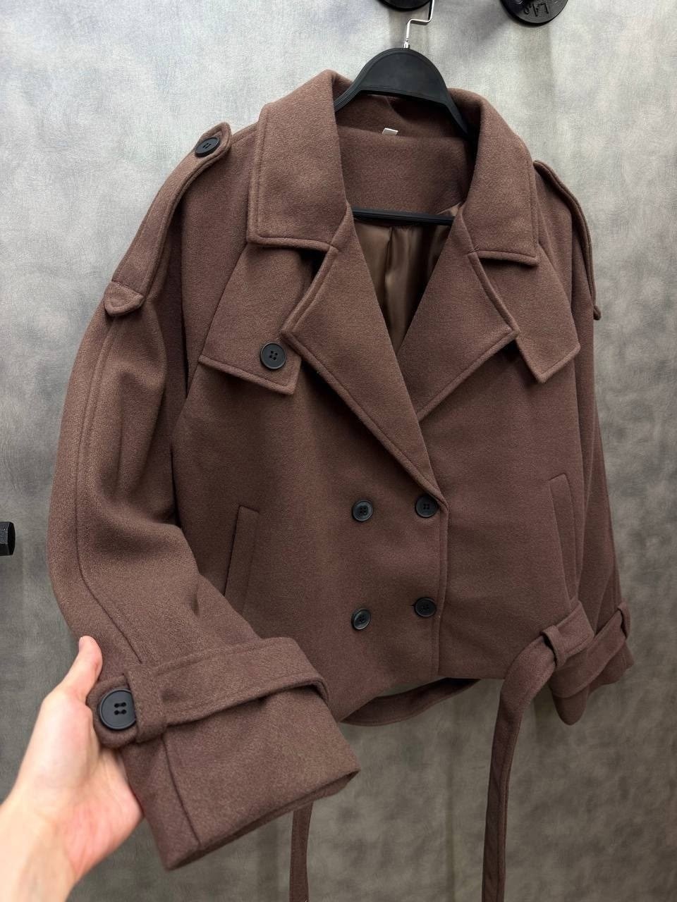 taruxy модное двубортное шерстяное пальто для офиса,короткое пальто,шерстяное пальто,пальто короткое оверсайз,пальто женские