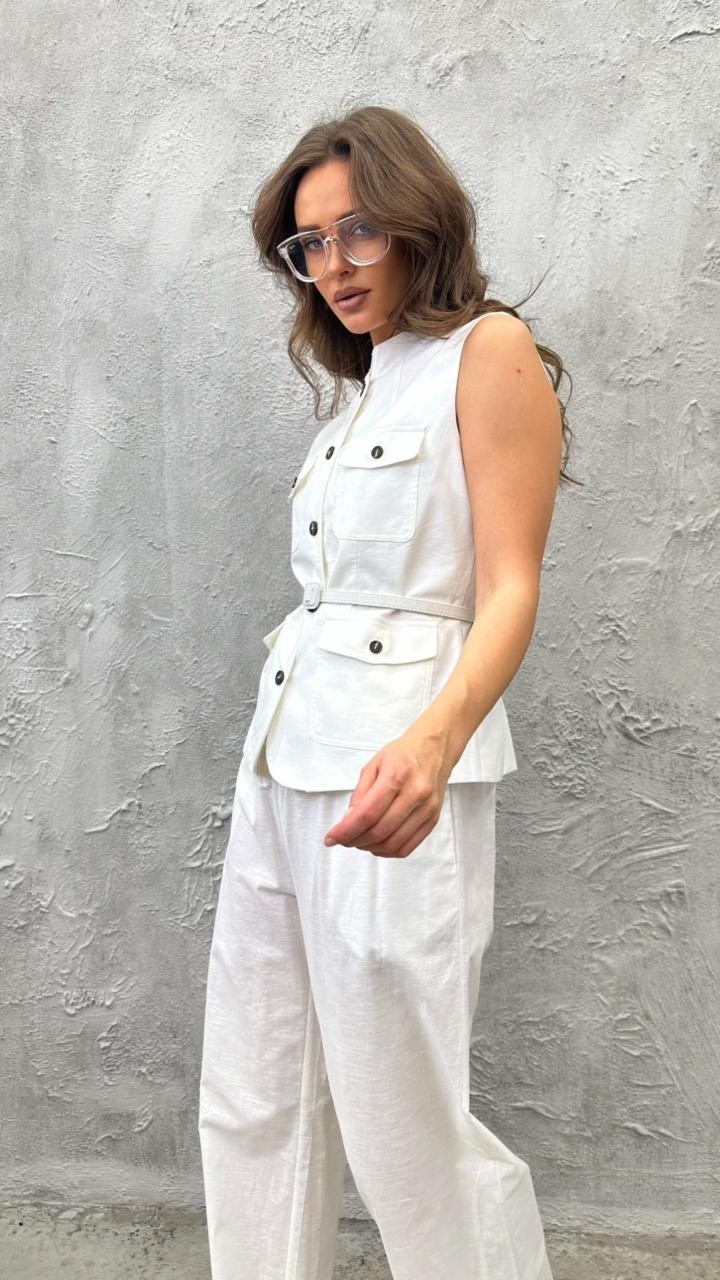 жилетка женская,жилет льняной,жилет из льна,белый жилет,жилет