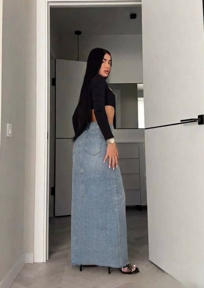 длинная джинсовая юбка,длинная джинсовая юбка с разрезом,юбка джинсовая макси,джинсовая юбка,юбка джинсовая длинная с разрезом bymollimo