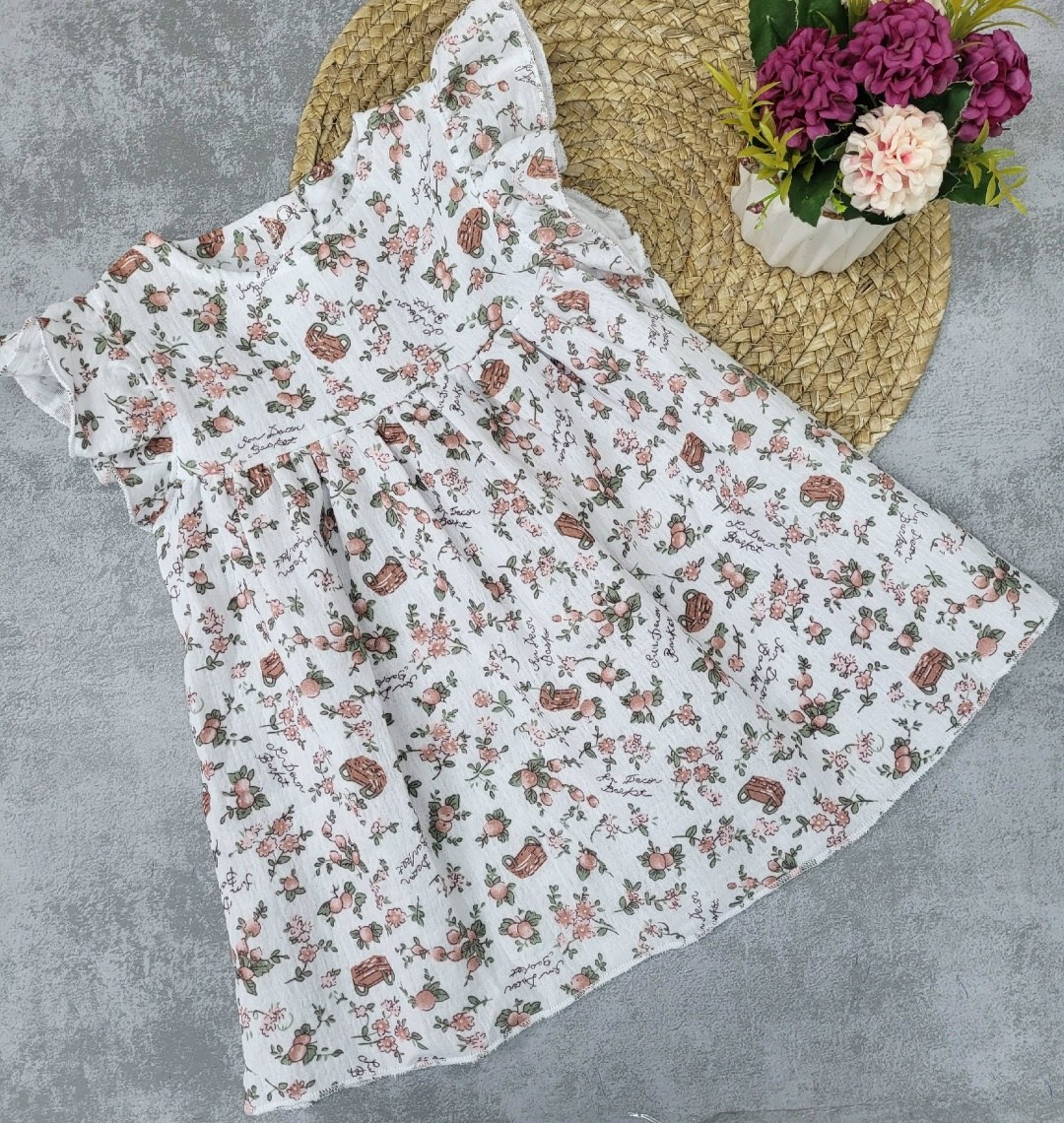 платье для девочки,платье с вишенками для девочки,детские летние платья,платье летнее из муслина,платья для малышей