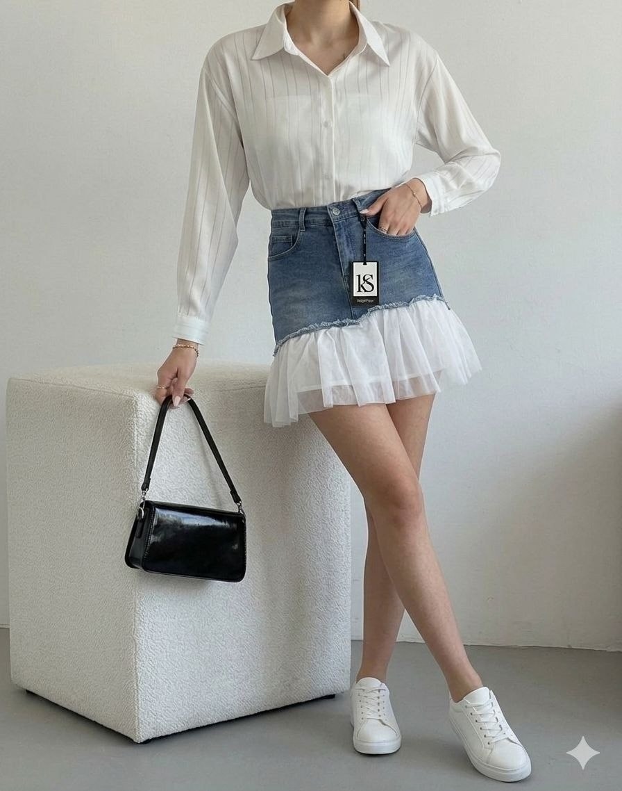 джинсовая юбка с фатином,короткая джинсовая юбка,юбка,юбка мини,стильная юбка