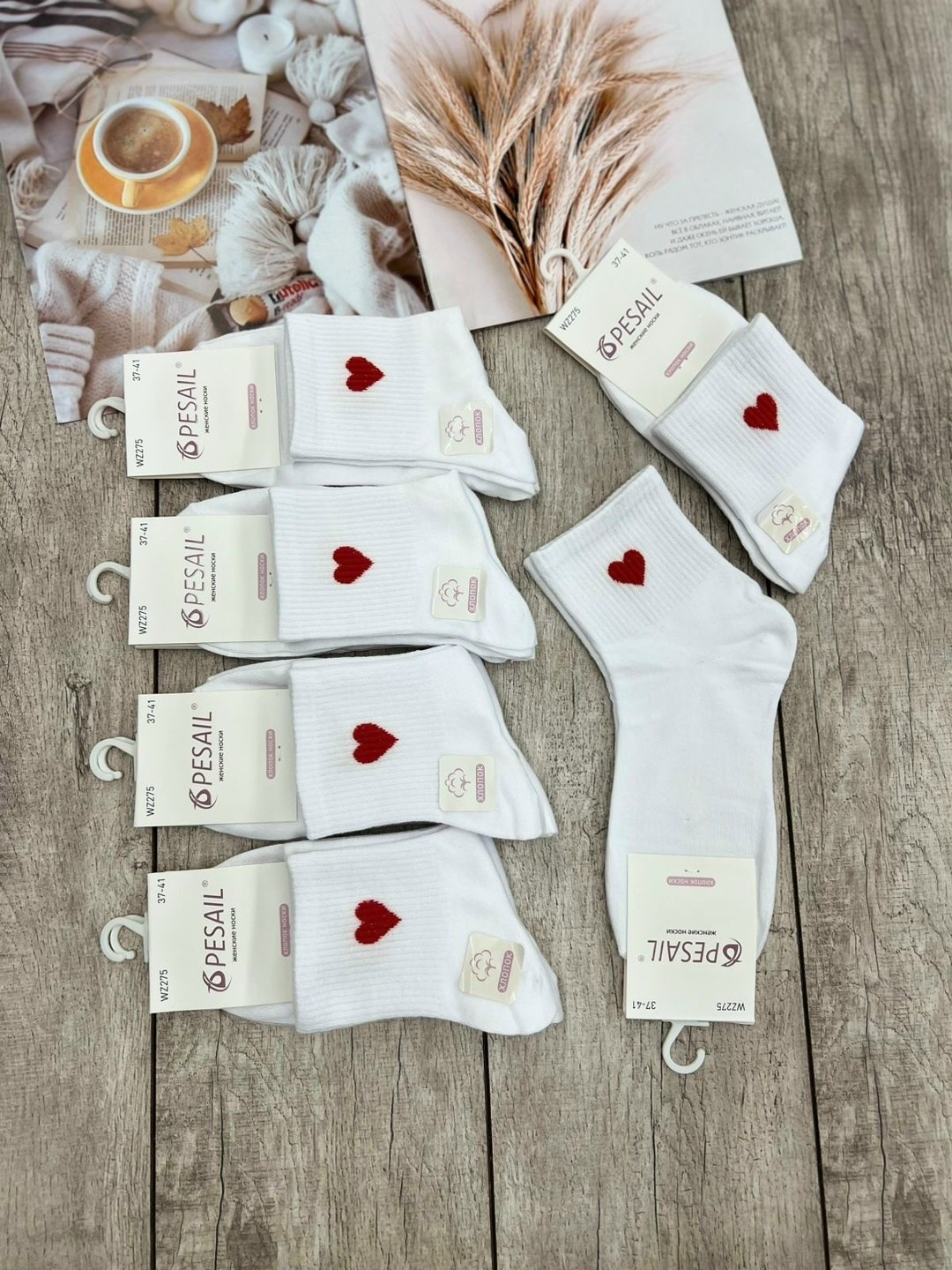носки женские белые,женские носки,носки белый,носки с сердечками,носки женские набор
