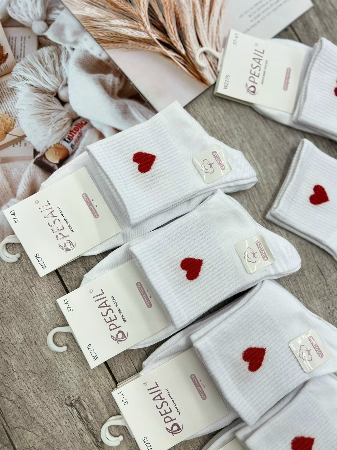 носки женские белые,женские носки,носки белый,носки с сердечками,носки женские набор