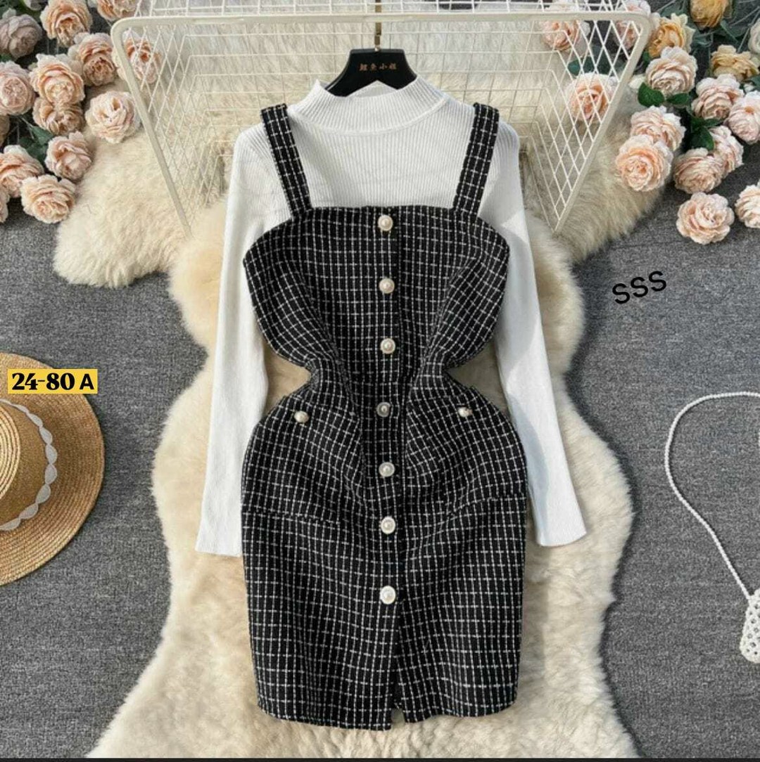 сарафан в клетку,твидовый сарафан,шерстяное платье,платье в стиле,сарафан