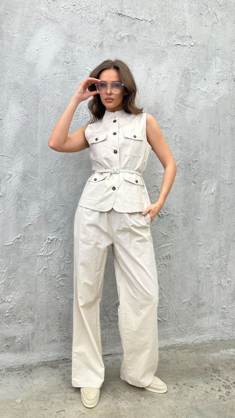 бежевый жилет,жилетка женская,женский жилет,жилет из льна,брючный костюм с жилеткой женский льняной