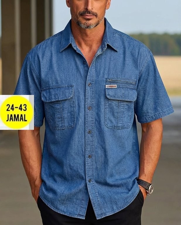 мужская джинсовая рубашка большого размера,рубашка джинсовая мужская,рубашка мужская джинсовая с карманами,рубашка джинса,повседневная рубашка