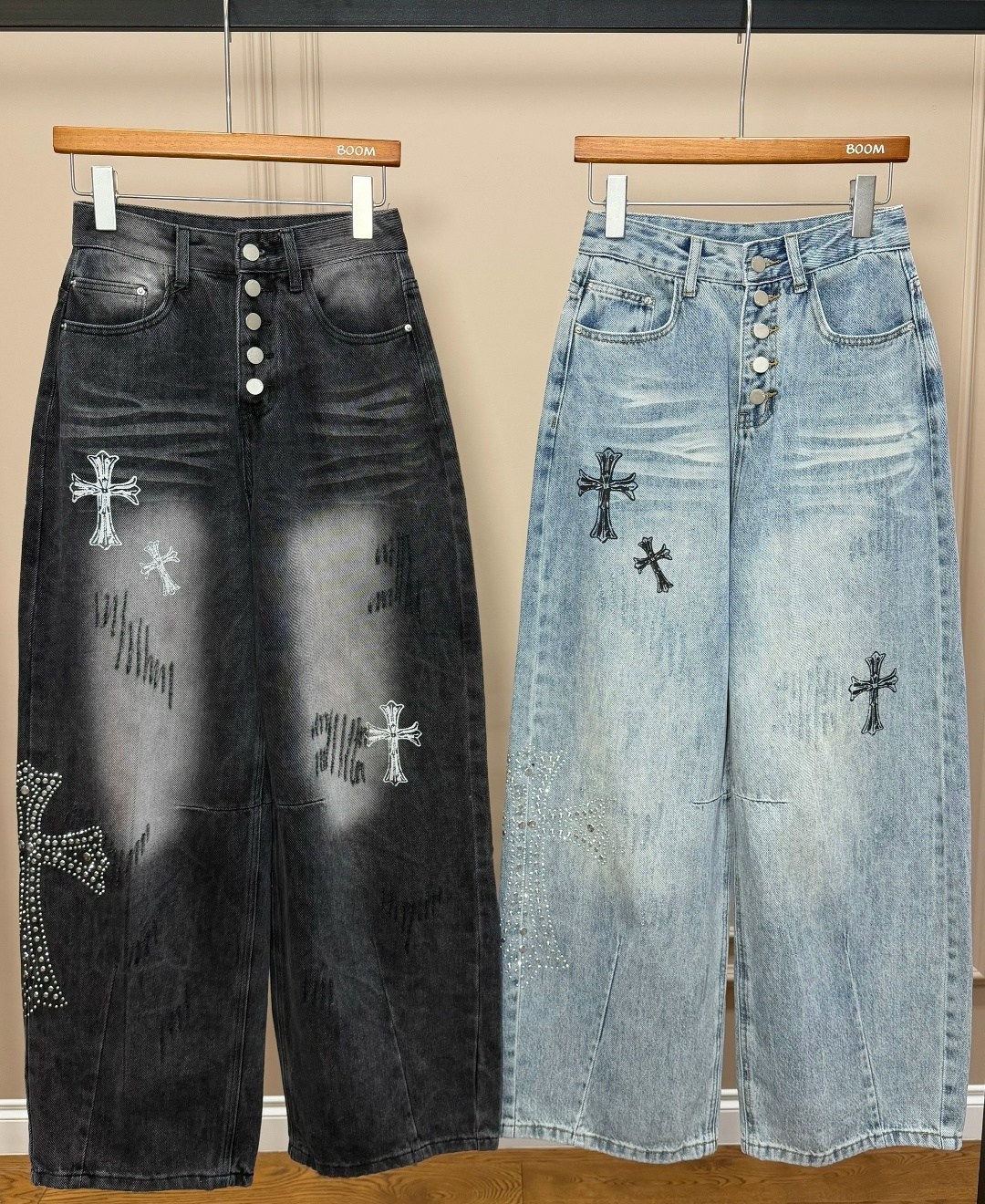 джинсовые брюки,chrome hearts джинсы,модные джинсы,джинсы со звездами,джинсы