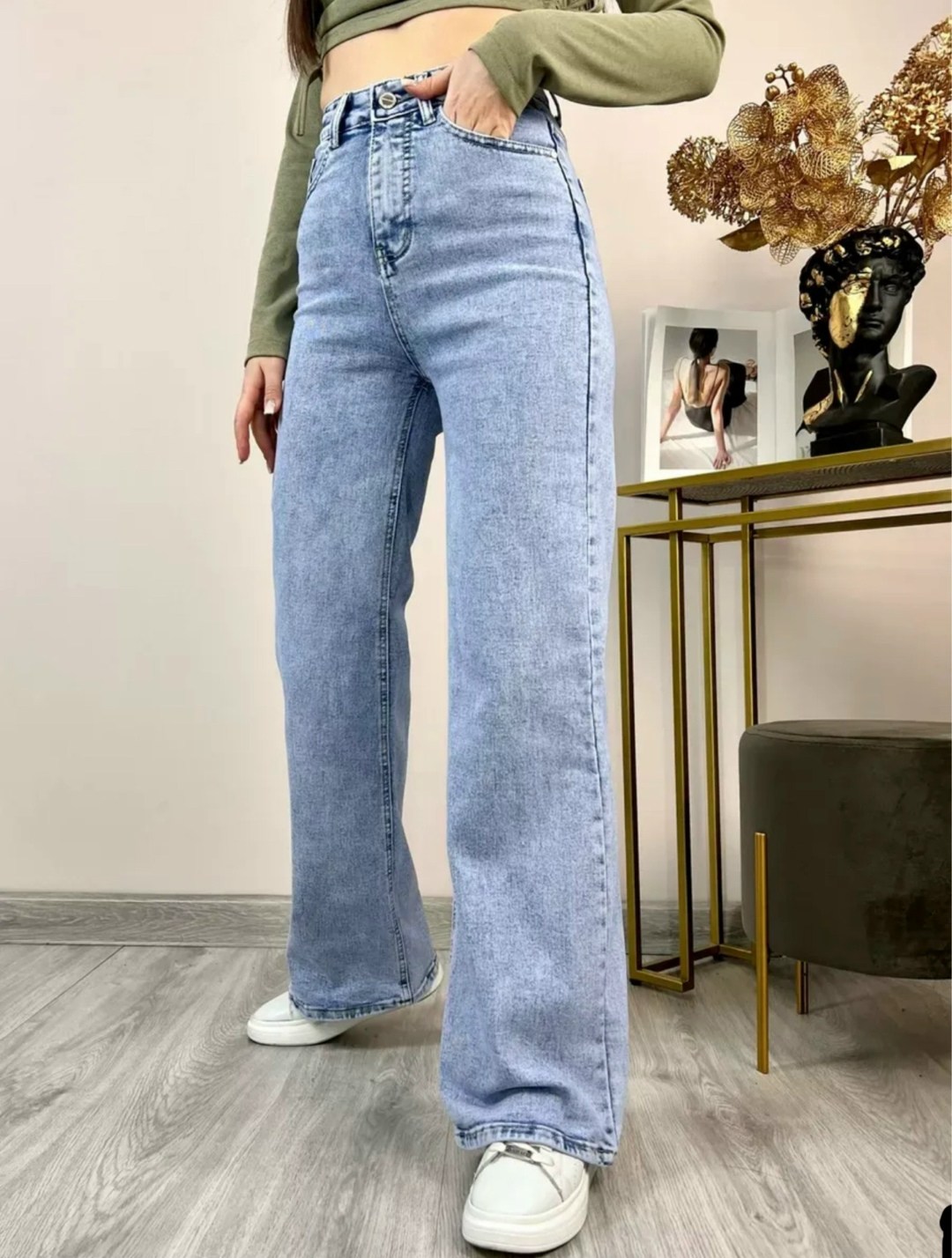 джинсы женские широкие,джинсы широкие,джинсы широкие трубы клеш,женские джинсы,джинсы широкие с высокой посадкой kenchin