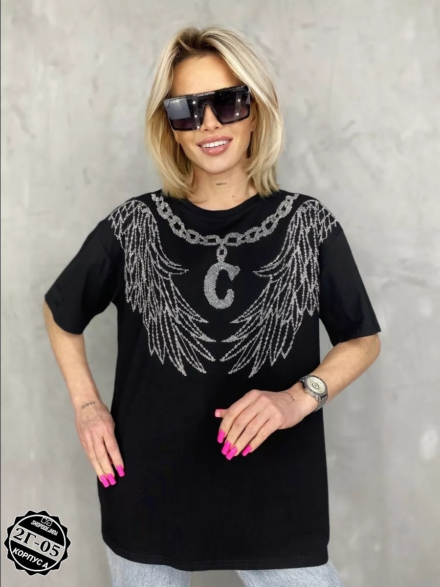 футболка женская оверсайз со стразами,футболка базовая со стразами оверсайз abidov style,футболки женская,футболка оверсайз со стразами,футболка белая оверсайз стразы