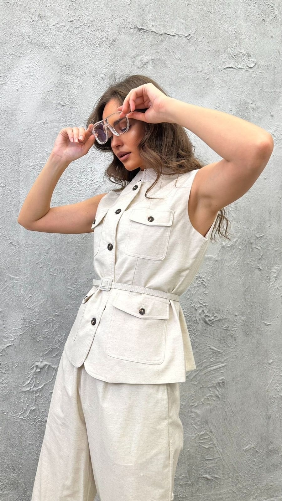 бежевый жилет,жилетка женская,женский жилет,жилет из льна,брючный костюм с жилеткой женский льняной