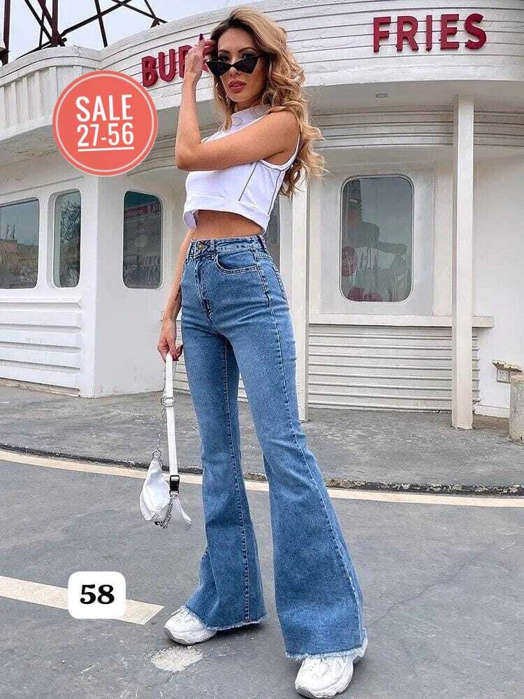 джинсы клеш с высокой талией,женские джинсы клеш,джинсы клеш 2026,голубые джинсы клеш,джинсы клеш