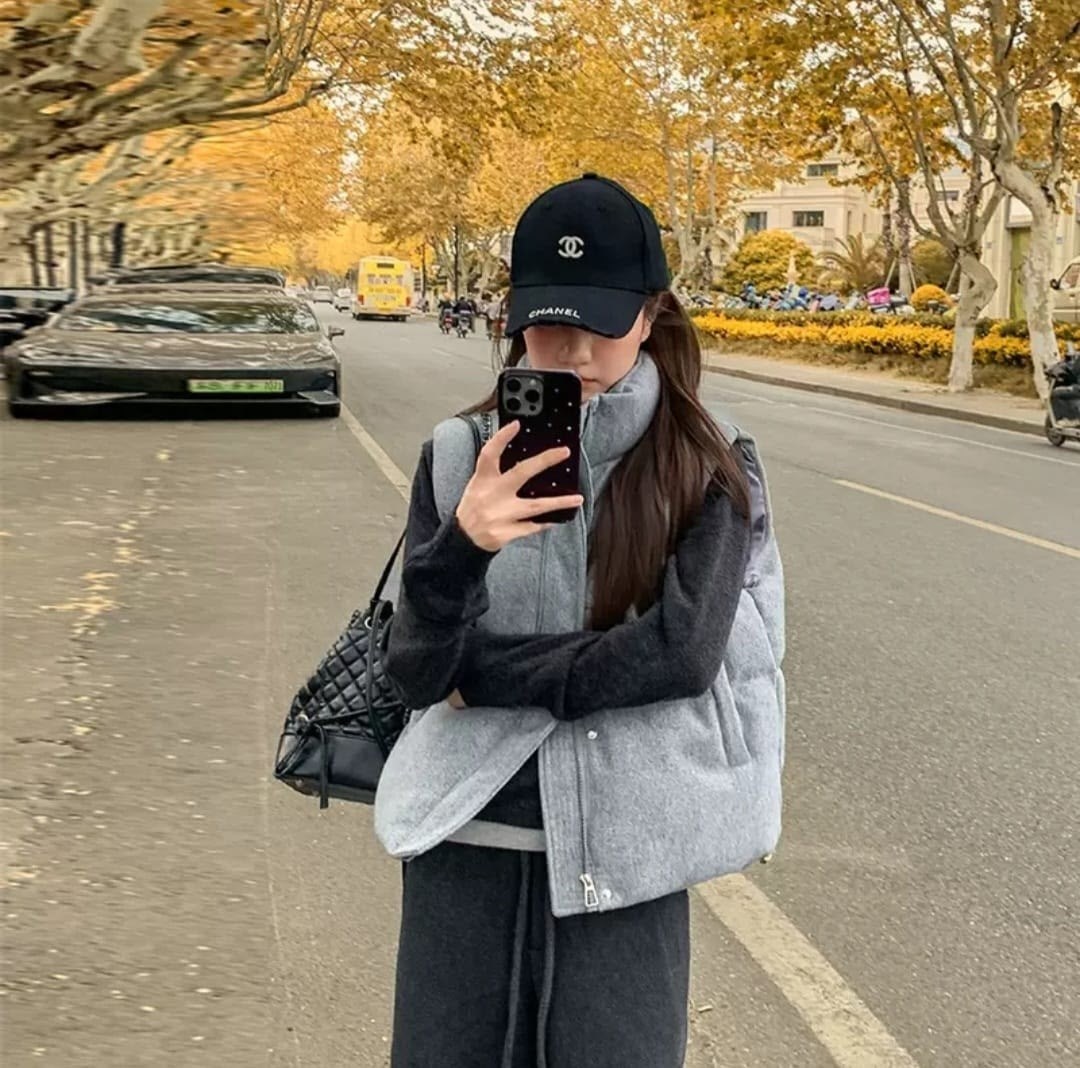 жилетка юникло женская серая,жилет женский,теплый жилет,корейская мода,жилетка женская