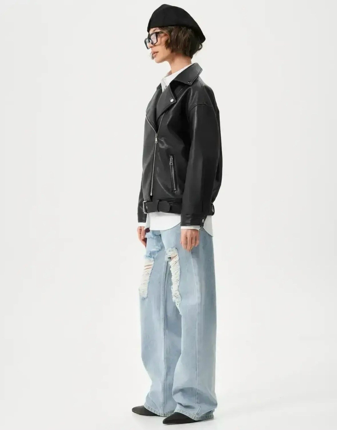 куртка-косуха oversize из искусственной кожи befree,кожаная куртка,куртка косуха,снежная королева куртка косуха,оверсайз куртка