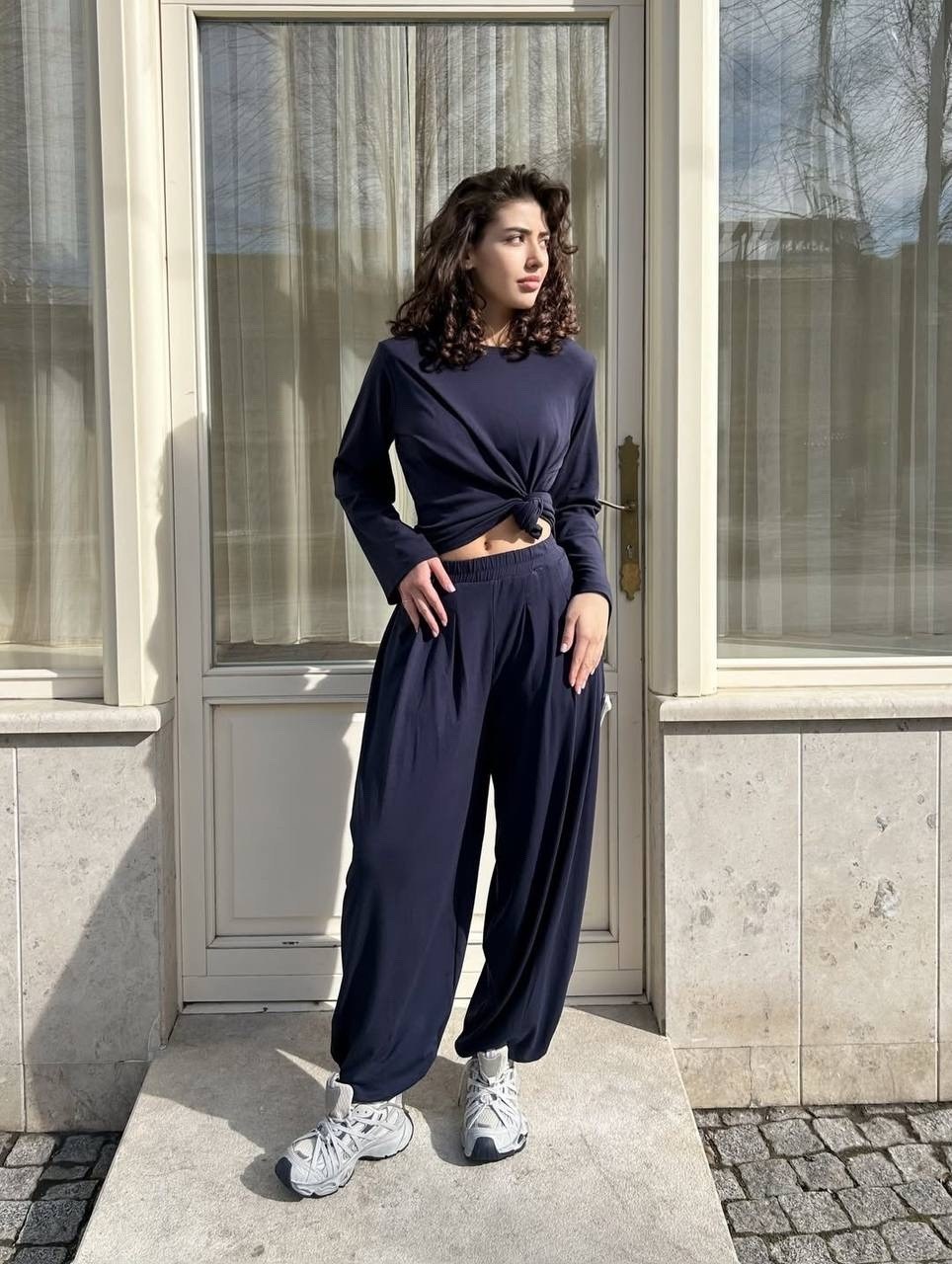 костюм спортивный брючный оверсайз luxesev 231608615,костюм спортивный брючный оверсайз luxesev,повседневный костюм,трикотажный костюм с брюками палаццо,трикотажный костюм с широкими брюками