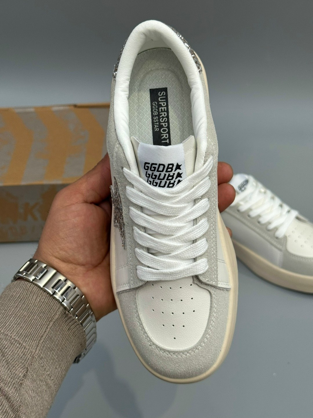 кожаные кеды golden goose superstar premium,golden goose кроссовки,,кеды golden goose,женские кожаные кроссовки golden goose super-star premium - white / silver